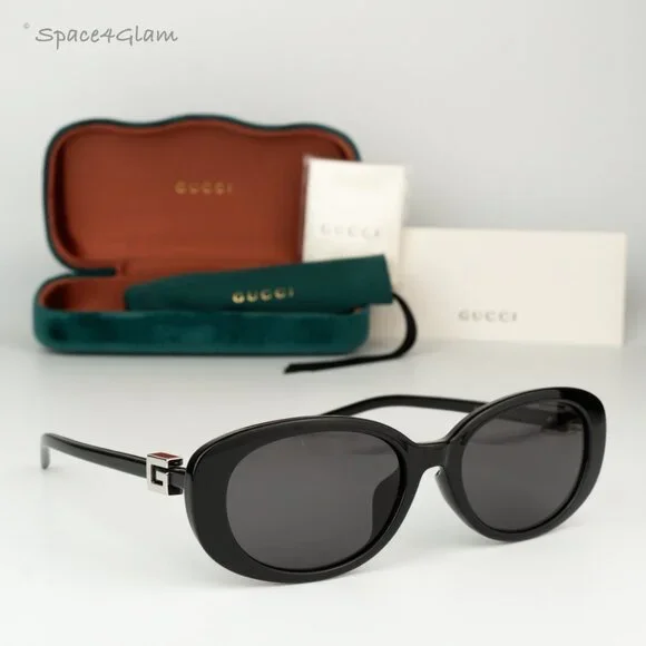 Gucci GG1684SA 001 BRAND NEW Sunglasses Black Grey Unisex Oval Gucci Men Sunglasses Black Grey Oval GG1684SA 001 BRAND NEW  main image 4